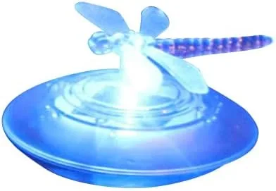Vista 4 de LIYYA Luces solares flotantes para piscina, luces solares de libélula decorativas al aire libre, RGB que cambian de color, luces solares