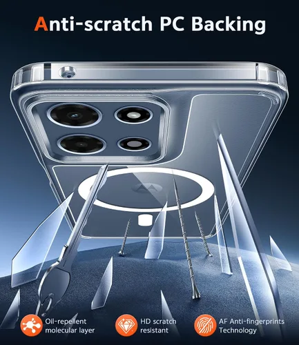 Vista 867 de FNTCASE Funda para iPhone 13 Pro: magnética, transparente, con protector de pantalla, compatible con Magsafe, delgada, antiamarilleo, resistente, a