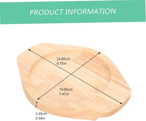 Vista 2 de Salvamanteles de madera redondo de madera para carne, placa base de madera, posavasos para fajita, bandeja de madera, almohadilla de olla caliente