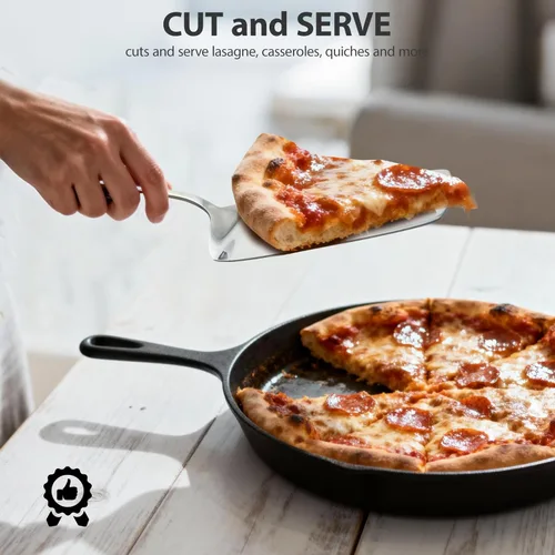 Vista 6 de Servidor profesional de lasaña de acero inoxidable, espátula multiusos de 11.5 pulgadas, espátula de servidor para tartas, cortador de pasteles