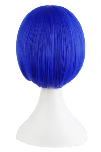 Vista 2 de Moda de niña: peluca de pelo corto recto natural de la marca MapofBeauty. Azul marino