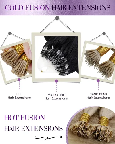 Vista 8 de LaaVoo Ktip Human Hair Extensions Auburn U Tip Hair Extensions Human Hair Silky Straight K Tip Extensions Brown Auburn 50g/50s 20 Inch
