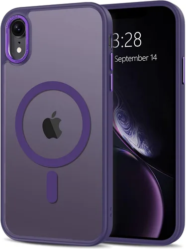 Vista 13 de Anuck - Funda magnética para iPhone 11 compatible con MagSafe, carcasa trasera mate translúcida dura, borde de TPU, delgada, resistente a impactos