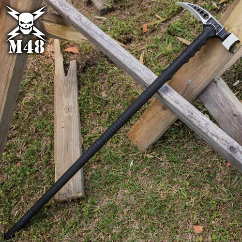 Vista 5 de M48 Martillo de supervivencia Kommando plateado Longitud total de 37 3/8 pulgadas Cabeza de acero inoxidable Mango de nailon reforzado