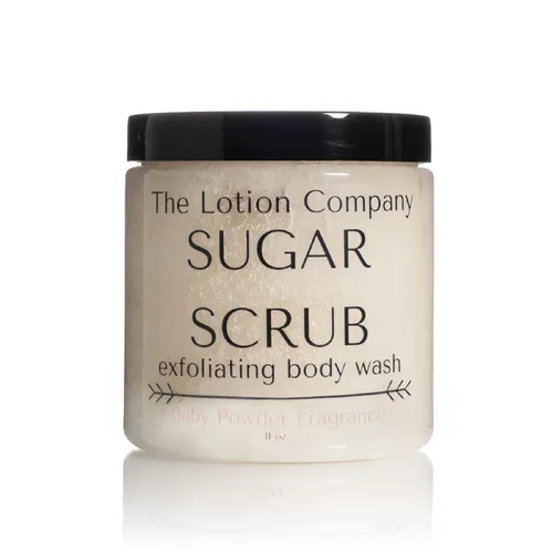 Vista 11 de The Lotion Company Sugar Scrub – Gel de baño exfoliante sin fragancia, sin perfume, sin parabenos, libre de crueldad, exfoliante suave para baño