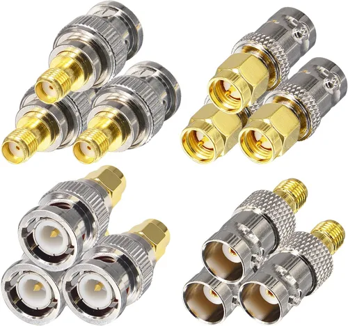 onelinkmore Kits de adaptadores SMA a BNC para SDR, radio de mano gmrs, Baofeng UV-5R, escáner, adaptadores Walkie Talkie SMA macho hembra a BNC 12