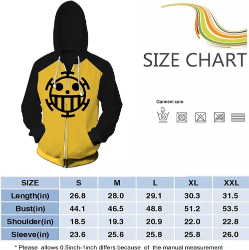 Vista 3 de Luffy - Sudadera con capucha de anime japonés, sudadera de manga larga para cosplay