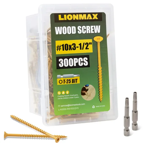 Vista 43 de LIONMAX Tornillos de cubierta de 3 pulgadas, tornillos para madera #10 x 3, 50 unidades, resistentes a la corrosión, revestimiento de epoxi