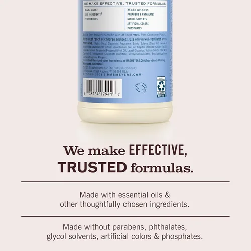 Vista 5 de Meyer's Clean Day, spray limpiador multisuperficie, solución de limpieza diaria para mesadas, pisos, paredes y mucho más, Bluebell, botella