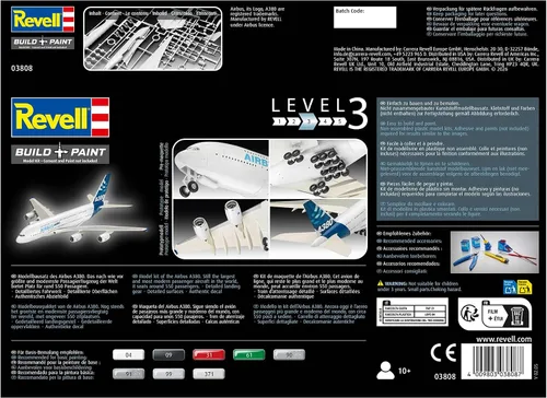 Vista 8 de Revell Alemán Nivel 1/288 Airbus A380 Modelo de Plástico 03808