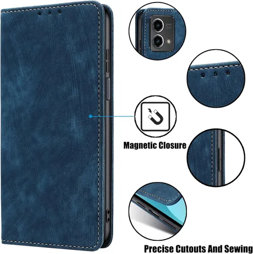Vista 3 de Funda tipo cartera para Motorola Moto g Stylus 5G 2023 con tapa para teléfono con bloqueo RFID (azul)