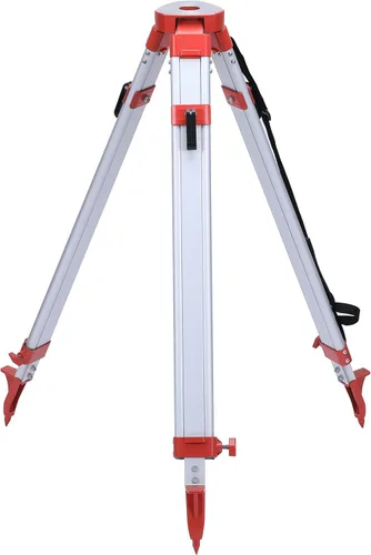 Vista 13 de Trípode de topografía, trípode de levantamiento de aluminio con abrazadera rápida de cabeza plana de 11 roscas de 5/8 pulgadas para teodolito