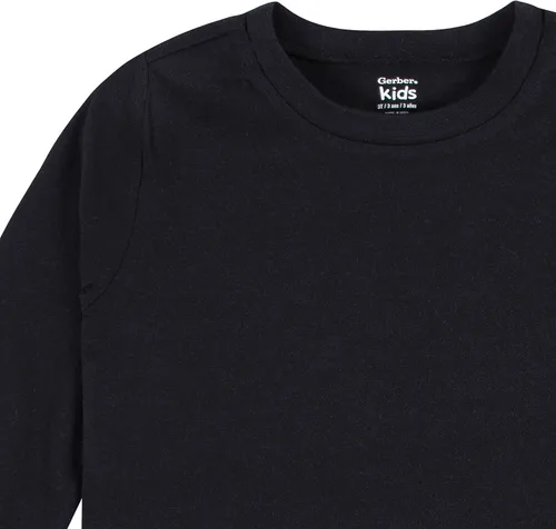 Vista 3 de Gerber Baby Toddler 5-Pack Solid Long Sleeve T-Shirts Jersey 160 GSM