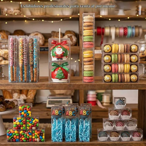 Vista 8 de VGOODALL 26 cajas transparentes de macarrón, cajas de regalo de plástico
