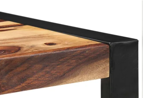 Vista 3 de Industrial Bar Table Solid Sheesham Wood 23.6"x23.6"x43.3" Counter Height Kitchen Island Table for Dining Room and Small Spaces