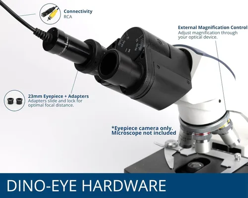 Vista 3 de Dino-Lite Cámara ocular RCA AM422XN - Resolución de 640 x 480, uso para microscopio tradicional, no necesita software, se conecta directamente a una