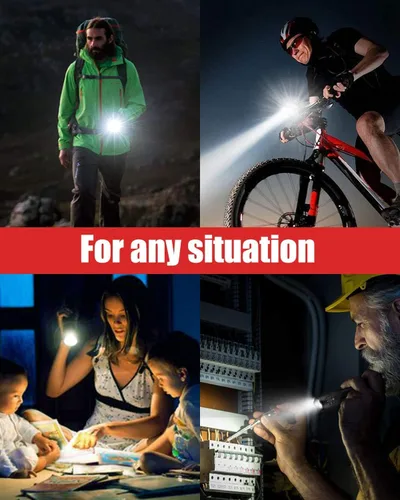 Vista 8 de Victoper Linternas LED azules, linterna táctica recargable de alto lumen y superbrillante, 5 modos, enfoque ajustable, impermeable, luces de flash