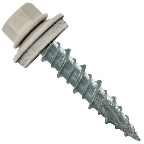 Vista 23 de Tornillos para techos de metal: (250) 10 x 1 ABC Tornillo de techo de chapa de metal gris de 10 x 1 ABC. Tornillos de revestimiento de metal a