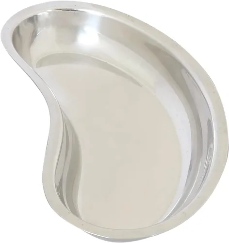 Vista 4 de 3 bandejas de riñón de acero inoxidable, cuenca de emisis de metal graduada, plato reutilizable en forma de frijol, bandeja de instrumentos