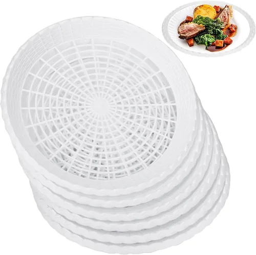 AccEncyc Paquete de 6 soportes para platos de papel de plástico de 9 pulgadas, soportes de platos reutilizables para fiestas, barbacoas, cocina al