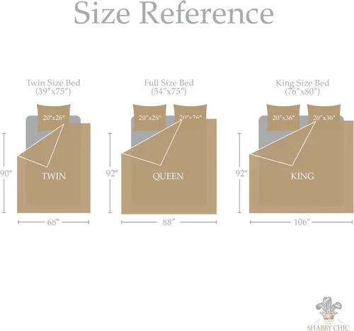 Vista 6 de Shabby Chic® - Juego de edredón de 3 piezas tamaño Queen, ropa de cama de algodón suave con fundas a juego, decoración romántica con volantes