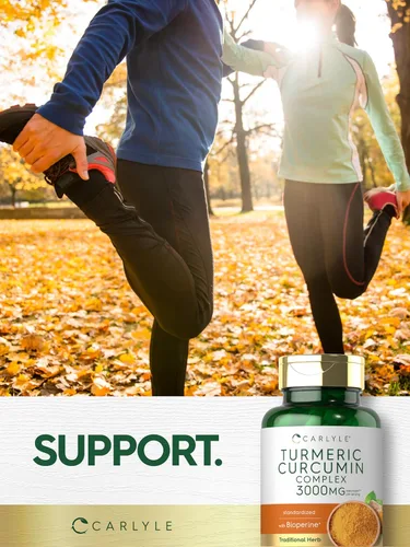 Vista 6 de Carlyle Suplemento de curcumina de cúrcuma con pimienta negra 3000 mg 90 cápsulas Extracto complejo con bioperina Sin OMG, sin gluten