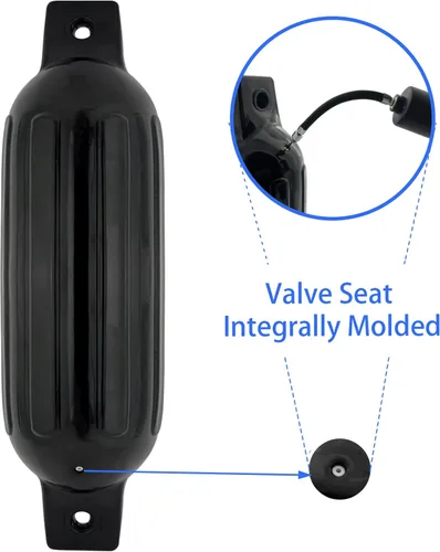 Vista 6 de ISURE MARINE Paquete de 4 fundas para parachoques de barcos (negro, varios tamaños)