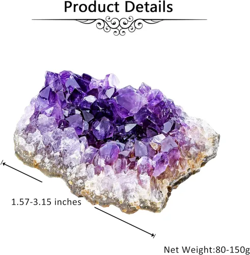Vista 4 de Jovivi Amethyst Clusters, Natural Raw Amethyst Geode Healng Crystals Stone Rock Crystal Cluster Druzy Gemstone Specimen for Witchcraft
