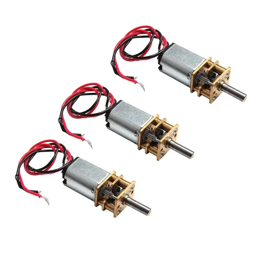 Acxico 3 unids Mini Micro N20 Motor de engranajes DC 3V-6V velocidad lenta caja de engranajes de metal completo DIY robot coche