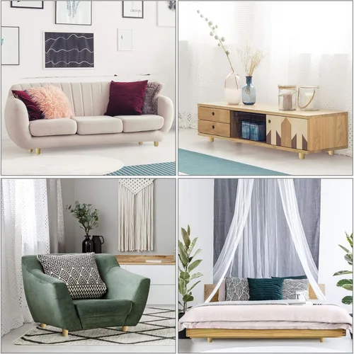 Vista 8 de uxcell Patas de madera para muebles, patas de sofá de 2 pulgadas, patas redondas de madera maciza, patas de sofá de color madera, patas de repuesto