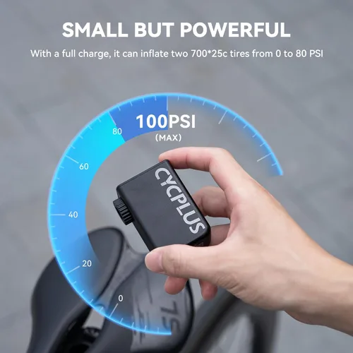 Vista 3 de CYCPLUS AS2 Tiny Pump Bike Pump Portable Ultra-Mini 100PSI Electric Bicycle Pump Type-C Rechargeable Battery, No Pressure Display(Winner of The