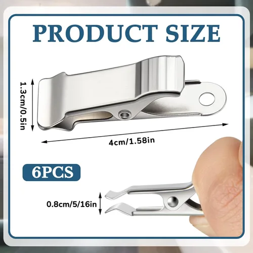 Vista 2 de 6 piezas de abrazaderas mini de metal, abrazadera de resorte mini, clips de cocodrilo de aligátor de 1/2 pulgada de ancho para trabajo, mordaza