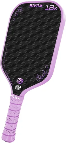 Vista 12 de Pickleball Paddles, Carbon Fiber Pickleball Paddle High Grit & Spin with PP Honeycomb Core 16mm Thickness and Thermoformed Elongated