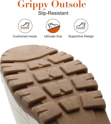 Vista 4 de DREAM PAIRS Botas de nieve de invierno para mujer, impermeables, aisladas, cálidas y cómodas, de piel sintética, botas cortas de moda