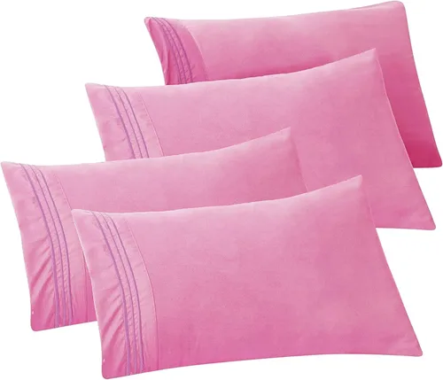 Vista 90 de Elegant Comfort Fundas de almohada sólidas de microfibra de alta calidad hotelera, tejido suave, resistente a las arrugas y a las manchas, fácil