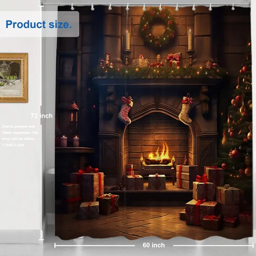 Vista 462 de Shrahala Father and Child Embracing No Hooks Shower Curtain with Snap in Liner Set, Tender Moment Captured Bathroom Décor Polyester Fiber Waterproof