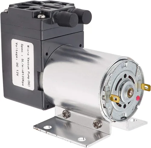 Vista 9 de Walfront Mini bomba de vacío DC 12V 120kpa Bomba de aire de vacío 5L/min Bomba de succión de compresor de aire de diafragma con soporte