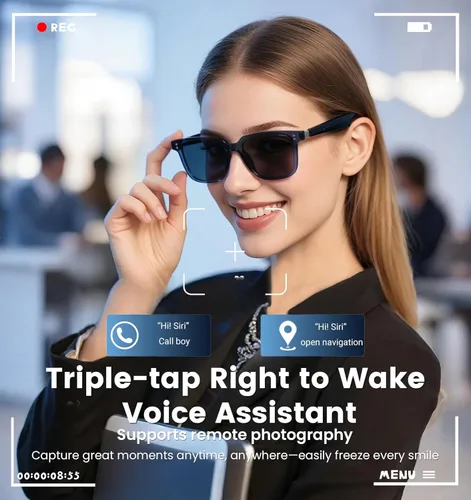 Vista 8 de Lentes inteligentes de traducción AI con GPT de chat para hombres y mujeres, gafas de sol Bluetooth 5.4 con traductor en 100 idiomas y acentos