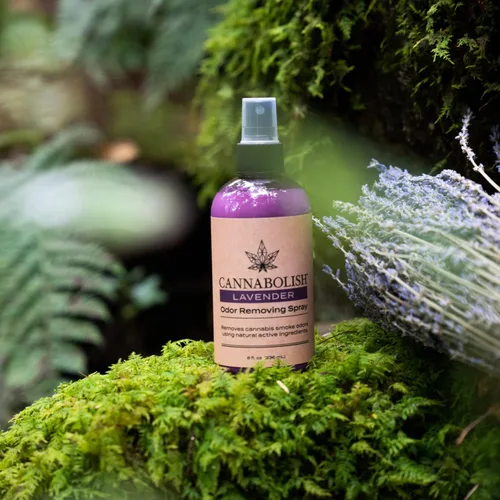 Vista 5 de Cannabolish Spray eliminador de olores de humo de lavanda y ambientador, 8 onzas líquidas, ingredientes naturales