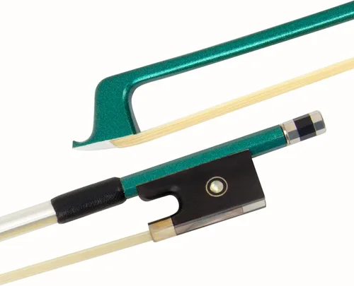 Vista 12 de Kmise Arcos para violín de fibra de carbono: Arco de violín ligero 1/2, arco de violín antideformación, pelo de caballo ultraelástico, regalo
