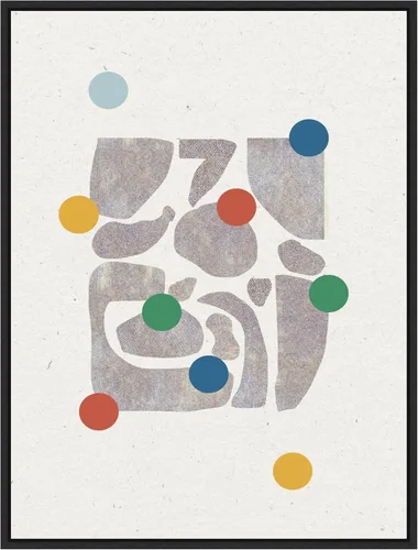 Vista 15 de Amanti Art Framed Canvas Wall Art 24x18 Retro Dots and Paper by THE MIUUS STUDIO, Framed Wall Art Canvas, Abstract Artwork, Traditional Decor