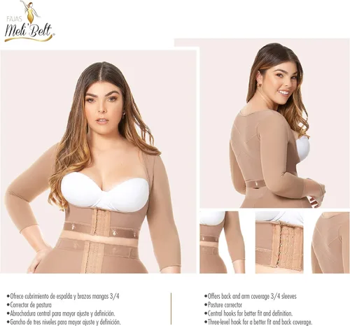 Vista 6 de Melibelt 5024 - Moldeador postquirúrgico de compresión superior del brazo, corrector de postura para mujer