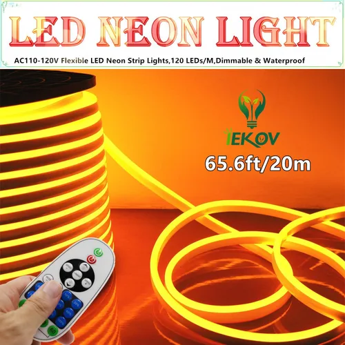 Vista 24 de Tira de luces LED de neón (110 – 120 V, 60 ledes/m, resistente al agua, 5050 SMD, con control remoto)
