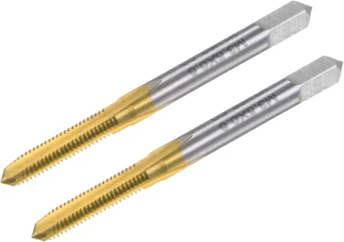 Vista 7 de uxcell Rosca métrica M0.8 x 0.2, cobalto recubierto de titanio HSS (acero de alta velocidad) 3 flautas rectas, mini micro tornillo roscado