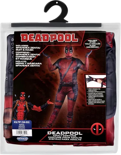Vista 8 de Marvel Deadpool - Disfraz oficial Zentai para adulto, elastano elástico bidireccional de lujo con cremalleras invisibles y aberturas para la muñeca