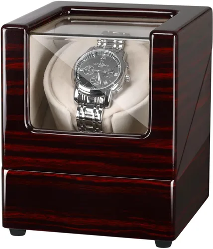 Vista 2 de CHIYODA Bobinadora de reloj para relojes automáticos individuales Caja de madera maciza con motores Mabuchi
