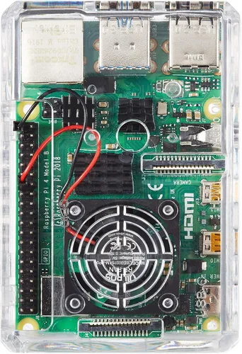 Vista 4 de Vilros Kit básico de inicio para Raspberry Pi 4 con caja ABS enfriada por ventilador Incluye placa Raspberry Pi y 7 accesorios