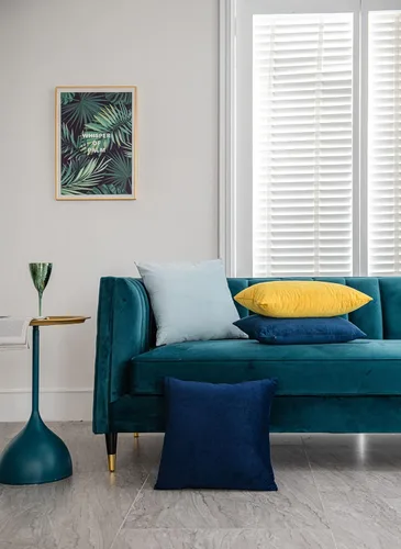 Vista 5 de DEZENE Fundas de almohada 16x16 azul claro: Paquete de 2 fundas de almohada cuadradas de terciopelo suave decorativas para decoración del hogar