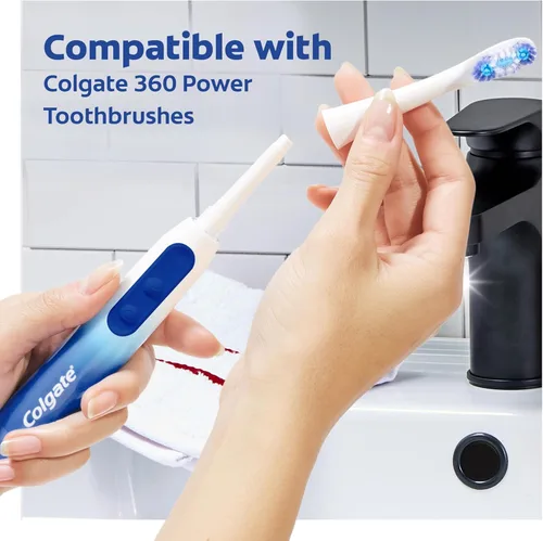 Vista 7 de Colgate Cabezales de repuesto para cepillos de dientes con batería de limpieza profunda 360, suaves, paquete de 2