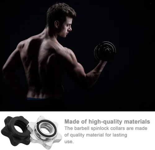 Vista 5 de ANLEMIN 6 collares de vinilo Spinlock para barras de pesas estándar de 1 pulgada, antideslizantes, collar de bloqueo giratorio, abrazaderas